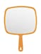 Extra Large Handheld Mirror，Hand Salon Mirror with Handle for Barbers, Hairdressing (Orange，12.4" Lx 9" W)