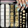 BELICEY 2 Boxes 3D Nail Charms Gold Starfish Seashell Charms for Nails Ocean Theme Nail Art Jewelry Beige White Nail Pearls Summer Beach Charms and Gems for DIY Nail Art Supplies Accessories Crafts