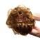 Bella Hair Messy Bun Human Hair Scrunchie, Instant Up-do Donut Chignon Curly Wavy Hairpieces for Women (#8 Brown/Light Chestnut Brown)