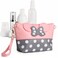 BELMAKS Pink Murine Makeup Bag Pink Cosmetic Bags White Polka Dots Toiletry Organizer Rose Cartoon Makeup Organizer for Teen Girls 5.1" x 5.9" Murine Zipper Cute Purse for Travel