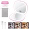 Benbilry 3.9" Rechargeable Compact Makeup Mirror with 3 Light Colors and Magnification 1X / 10X, Double Light Strip Dimmable Small LED Travel Mirror for Purse, Pink