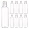 BENECREAT 8 Pack 6.7oz PET Plastic Bottles Clear Refillable Bottles with Press Disc Flip Cap for Shampoo, Lotions, Creams
