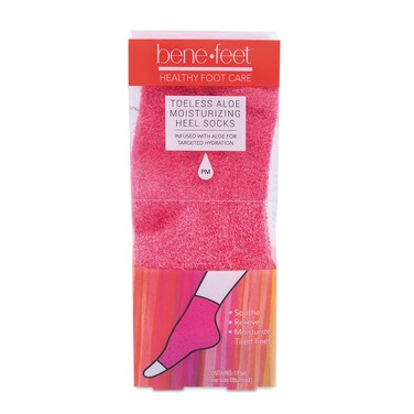 Toeless Aloe Moisturizing Heel Socks - Effective Overnight Foot Rejuvenation, Targeted Hydration to Soften Dry Skin, Infused w/Coconut Oil, Aloe + Jojoba Seed Oil, 1 Pair (1 Pack)