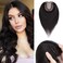 Benehair 12 Inch Hair Toppers for Women Real Human Hair 130% Density 4"x4.7" Hand Made Silk Base 100% Remy Human Hair Wiglets Hairpieces for Thinning Hair -Natural Black #1B