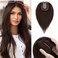 Benehair 14 Inch Hair Toppers for Women Real Human Hair 130% Density 4"x4.7" Hand Made Silk Base 100% Remy Human Hair Wiglets Hairpieces for Thinning Hair -Dark Brown #2