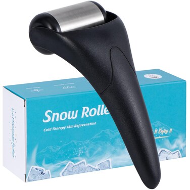 Stainless Steel Ice Roller for Face &amp; Eye, Puffiness Migraine Pain Relief, Face Massager Tools Self Care Gift for Men Women, Black