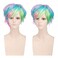 BERON Women's Rainbow Short Straight Bob Wig Rose Net with Wig Cap