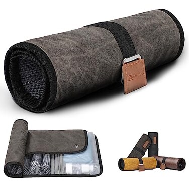 Travel Essentials, Toiletry Bag for Men, Compact Bathroom Roll Organizer for Hygiene, Toiletry kit, Travel Gifts for Gym Camping Hiking Travel Sports
