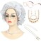 Old Lady Wig Costume Set for Women Short Curly Grandma Wig and Glasses Silver White Granny Wigs for Old Woman Cosplay Halloween Party (Silver White/Old Lady)