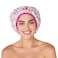 Reusable Shower Cap &amp; Bath Cap &amp; Lined, Oversized Waterproof Shower Caps Large Designed for all Hair Lengths with PEVA Lining &amp; Elastic Band Stretch Hem Hair Hat - Fashionista Deco Dots