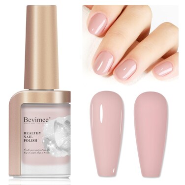 Nude Nail Polish Quick Dry, Natural Sheer Color Nail Lacquer, Long Lasting &amp; Fast Drying, Nail Pigment Oil-Based for Nail Art, Fingernail Concealer Polish, 1PC 12ML for French Manicure