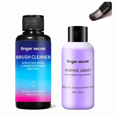 Nail Brush Cleaner-Professional Gel Nail Brush Cleaner Kit with ACRYLIC LIQUID for your Pen Washing Needs，Quickly Clean Gel Nail Brushes, Paint Brushes, Airbrushes, Art Tools.