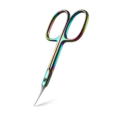 BEZOX Curved Cuticle Scissors - Precision Manicure Scissor Nail Cuticle Trimmer, Professional Stainless Steel Nail Scissors for Cuticle Care, Cuticle Cutter Small Scissors for Women - Rainbow