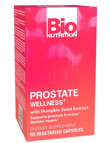 Bio Nutrition Prostate Wellness Support Supplement 60 Vegetarian Capsules   Natural Formula for Men&rsquo;s Health   Promotes Healthy Prostate Function   Supports Urinary Health &amp; Hormonal Balance