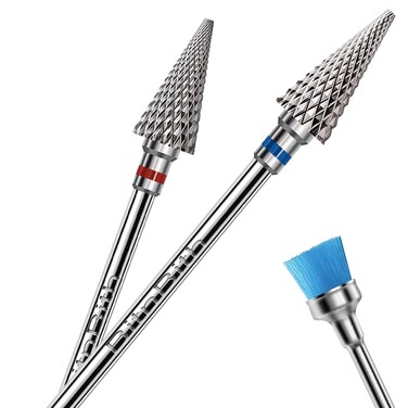 3pcs Nail Drill Bits Safety 3/32&rdquo;Professional Acrylic Nail Carbide Tapered Nib Bit for Cuticle Dead Skin Remover,Multifunction Drill Bit for Nail Gel Polishing,Manicure Pedicure