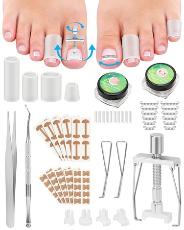Ingrown Toenail Removal Kit, Ingrown Toenail Treatment, Ingrown Toenail Corrector Tools Come with Podiatry Toenail Braces, Ingrown Toenail Corrector Strips and Patch for Toe Pain Relief