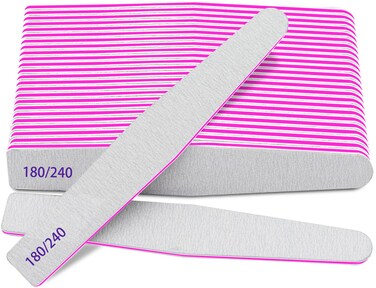 Professional Nail Files, Emery Board Nail File for Natural Nails 100/180/240 Grit Nail Files for Acrylic Nails 12pcs Fine Grit Nail File Manicure Tools Coarse Fingernail Files (180/240 Grit)