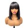 Straight Human Hair Wigs with Bangs Glueless Wigs 100% Brazilian Virgin Human Hair Pre Plucked Pre Cut Bob Wigs with Bangs 2x1 Lace Front Wigs 10Inch