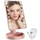 Lighted Makeup Mirror with Lights, Vanity Mirror with Lights, 16 LEDS Dimmable Desk Mirror with Light, Dual Power Supply, Gifts for Teenage Girls, Dorm Room Essentials for College Student (Rose Gold)