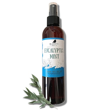 Bluebyrd Soap Co. Eucalyptus Mint Fragrance Hair Perfume and Body Mist   Weightless Relaxing Scented Hair Mist   Alcohol Free - No Parabens, Sulfates, Silicones (Mint)