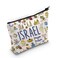 Israel Cosmetic Bag Israel Strong Bag Israel Doodles Heart Zipper Bag Pray for Israel Gift Jewish Israeli Defense Support Gift (canvas, ISRAEL Bag)