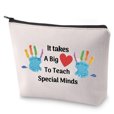 Special Education Teacher Gift ASL Disabler Teacher Cosmetic Bag It Takes A Big Heart to Teach Special Kids Appreciation Gift (Teach Special Kids)