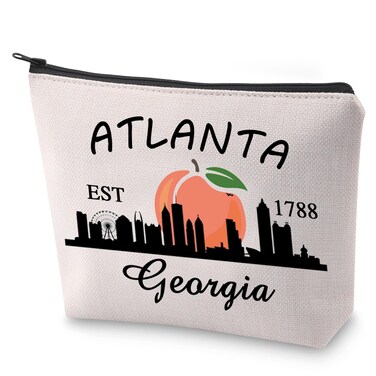BLUPARK Georgia Pride Cosmetic Bag Georgia State Gift Atlanta Est 1788 Georgia Makeup Bag Atlanta Travel Gift (Atlanta Est)