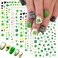 8Pcs St. Patrick's Day Nail Art Stickers 3D Green Four-leaf Clover Nail Decals Luck Leaf of Irish Self Adhesive Design Spring Summer Nail Supplies Shamrock Nail Sticker for St Patrick's Day Nail Decor