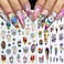 6 Sheets Eyes Nail Art Stickers 3D Holographic Self-Adhesive Mushroom Dreamcatcher Nail Stickers with Rainbow Lines Lip Design Nail Decals Unique Iridescent Aurora Laser Acrylic Nails Decoration