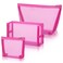 Boao 3 Pieces Mesh Cosmetic Bag Mesh Makeup Bags Zipper Pouch for Offices Travel Accessories, 3 Sizes(Rose Red)
