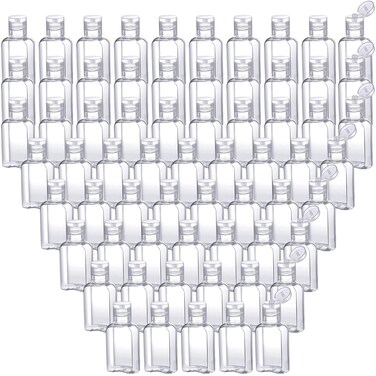 Boao 30 Pcs 1 oz/30 ml Portable Travel Bottle Clear Plastic Empty Bottle Refillable Reusable Containers for Travel Outdoor Camping Business Trip