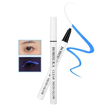 BOBISUKA Clear UV Neon Glow Eyeliner Pen, Invisible Ink White Eye Liner Pen, Waterproof Smudge-proof Graphic Liners, Eye Makeup Kit for Rave Accessories Party