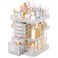 360 Rotating Makeup Organizer for Vanity, Large Skin Care Organizer with 6 Drawers Clear Acrylic Cosmetic Organizer Adjustable Spinning Makeup Storage Perfume Organizer for Dresser (Clear)