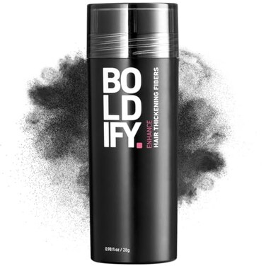BOLDIFY Hair Fibers (28g) - Fill In Thinning and Fine Hair for an Instantly Fuller, Thicker Look - 14 Shades for Women &amp; Men - Black