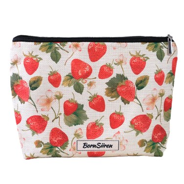 Makeup Bag Red Strawberry Cosmetic Bag for Women Coquette Aesthetic Toiletry Bag Pouch Purse Organizer Travel Accessories Storage with Lining