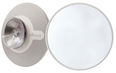 Suction Cup Mounted Detachable Mirror 5x Magnification White