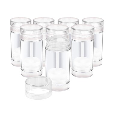 8 Packs Deodorant Containers 30ml/1oz Twist-up Deodorant Bottles Empty Plastic Bottom Filling Stick Deodorant Tube Refillable DIY Lip Blam Tubes