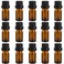 15Pcs 5ml Amber Glass Essential Oil Bottle with Orifice Reducer and Black Screw Cap,Empty Refillable Travel Sample Glass Container,Aromatherapy Storage Vials,DIY Supplies Tool Accessories