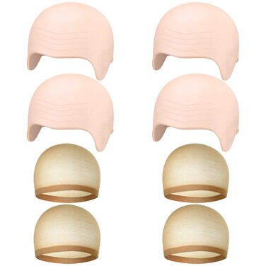 8 PCS Halloween Makeup Latex Bald Cap Think Bald Caps for Halloween Theme Party Cosplay for adults Women Men Bald Head Wig Cap Bald Hat Costume Accessory