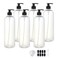 6 Pack 32 oz Shampoo and Conditioner Dispenser Bottles with Pump for Conditioner, Soap, Lotions, 32 oz Empty Plastic Pump Bottle Dispenser with Labels Funnel, Chalk,Pen
