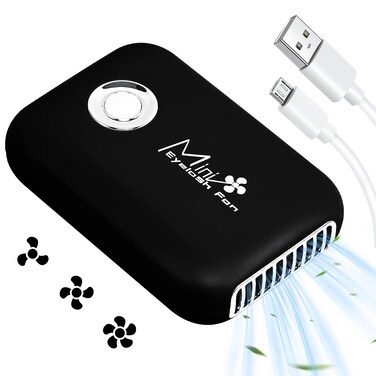 Buqikma Eyelash Fan Mini Lash Fan for Eyelash Extension Portable Lash Fan Dryer Handheld Rechargable USB Eyelash Fan with 3 Adjustable Speed Cooling Air Fan Eyelash Extension Application (Black)