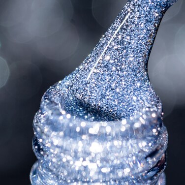 BURANO Reflective Diamond Nail Glitter Gel - Sparkly Fall Winter Color, Holographic Glitters, Shiny Gel Polish, UV Lamp Required (Blue DG14, 7.3ml)