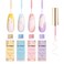 Gel Liner Nail Art Polish Set 4 Pcs,Yellow Pink Blue Purple, with Thin Nail Art Brush in Bottle,Use with Soak off Led Lamp,Each 0.33fl.oz