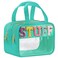 Chenille Letter Clear Makeup Bags, Clear Stuff Bag for Travel, Preppy Patch Nylon Cosmetic Bag with Handles and Zipper, Waterproof Large Clear Travel Toiletry Bag Storage Bag for Women