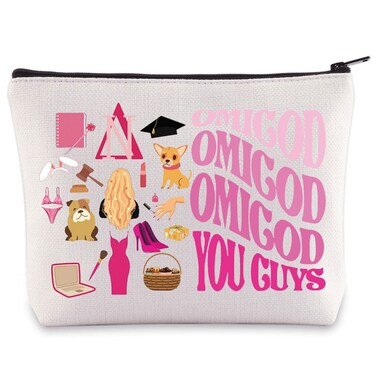 BWWKTOP Elle Woods Cosmetic Makeup Bag Musical Theatre Gifts Omigod You Guys Makeup Zipper Bag Elle Woods Merchandise