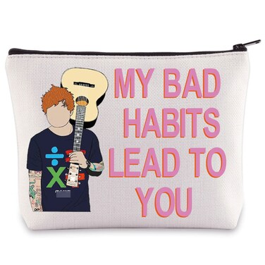 BWWKTOP Cosmetic Case, My Bad Habits Inspired Makeup Bag, Travel Friendly, Multifunctional, Zipper Pouch for Women (My Bad Habit, Canvas, Waterproof)