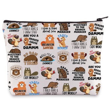 BWWKTOP Beaver Cosmetic Bag Beaver Lover Gifts Are You Beaver Cause Dammm Zipper Bags Beaver Whisperer Gift (Beaver)