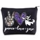 BWWKTOP Funny Zero Dog Cosmetic Makeup Bag Zero Fans Gifts Peace Love Zero Halloween Zipper Pouch Bag For Movie Fans (peace zero)