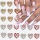 20 Pcs Valentine's Day Nail Charms for Acrylic Nails Crystals Diamond Heart with Bow Nail Rhinestones Design Heart Nail Gems Nail Jewelry Cute Nail Art Charms for Women Girls DIY Nail Decoration