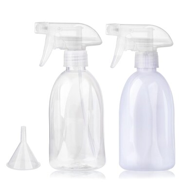 Bynccea Empty Clear White Plastic Spray Bottles 13.5oz/400ml Adjustable Nozzle Mist/Stream Water Spray Bottle Heavy Duty Spraying Bottles Plant Mister Spray Bottle for Cleaning Solutions, Plants, Hair